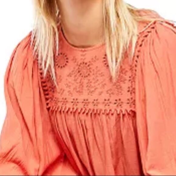 NWT Free People Valencia Top and Pant Cotton Blend Two-Piece Set in Orange - Picture 5 of 8